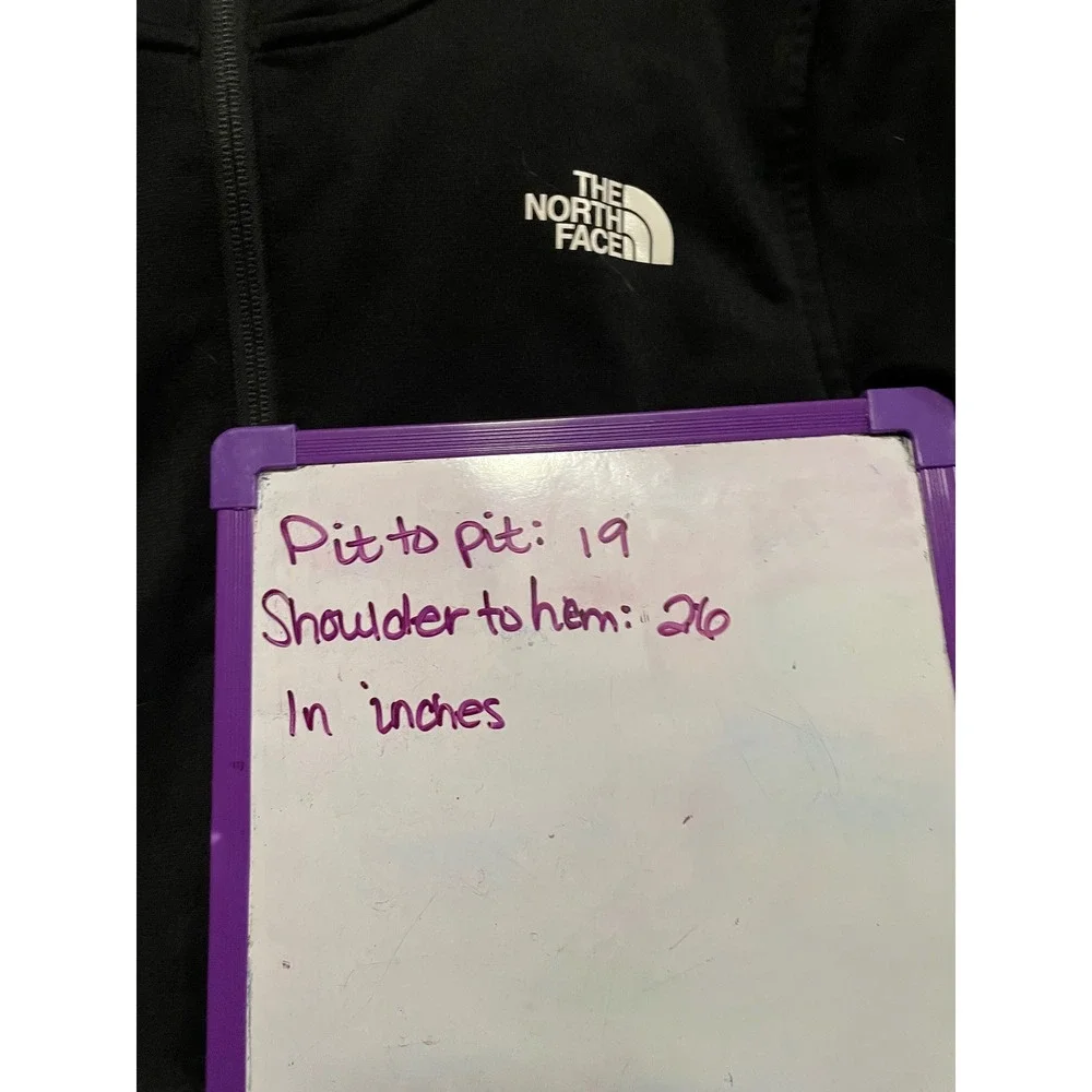 The North Face Womens Full Zip‎ Hoodie Black Grey Colorblock Sweatshirt Medium